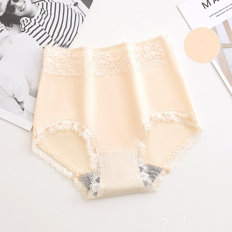 High waisted Cotton Briefs With Lace Crotch Color - Shop at LoveMi