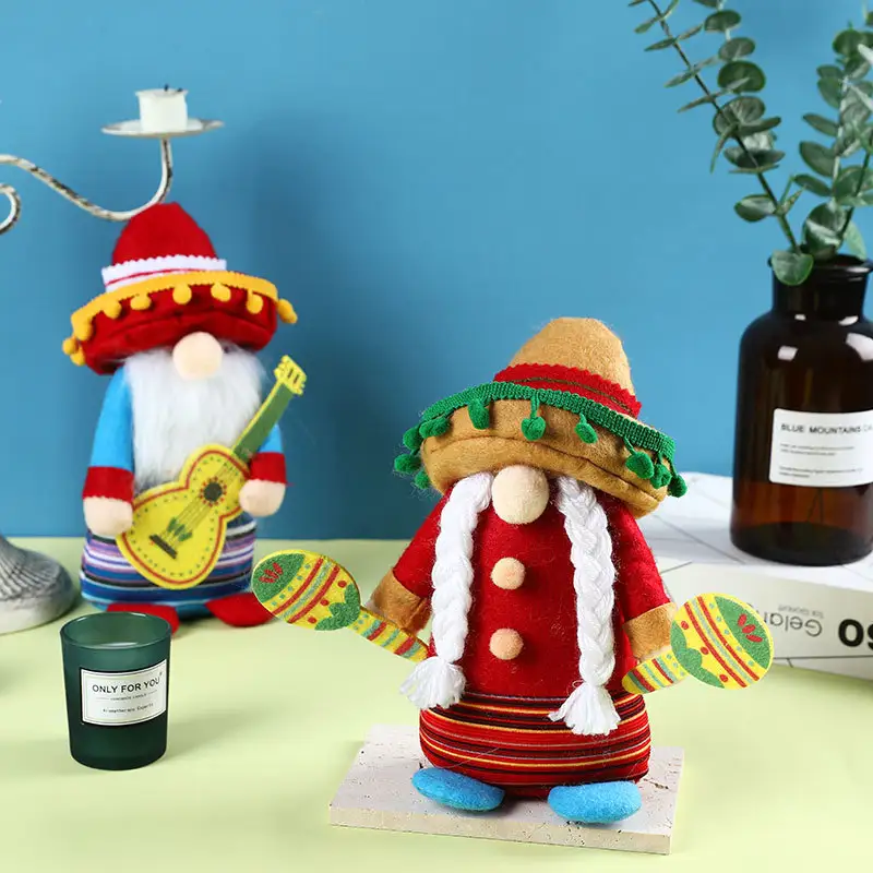 Mexican Carnival Sombrero Doll Musical Instrument Doll Decorations