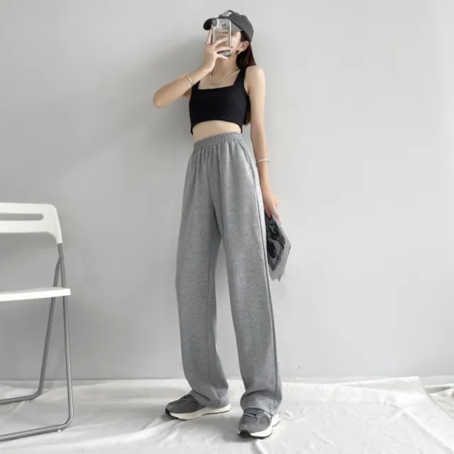 Loose Casual Straight leg All match Pant Gray - Shop at LoveMi