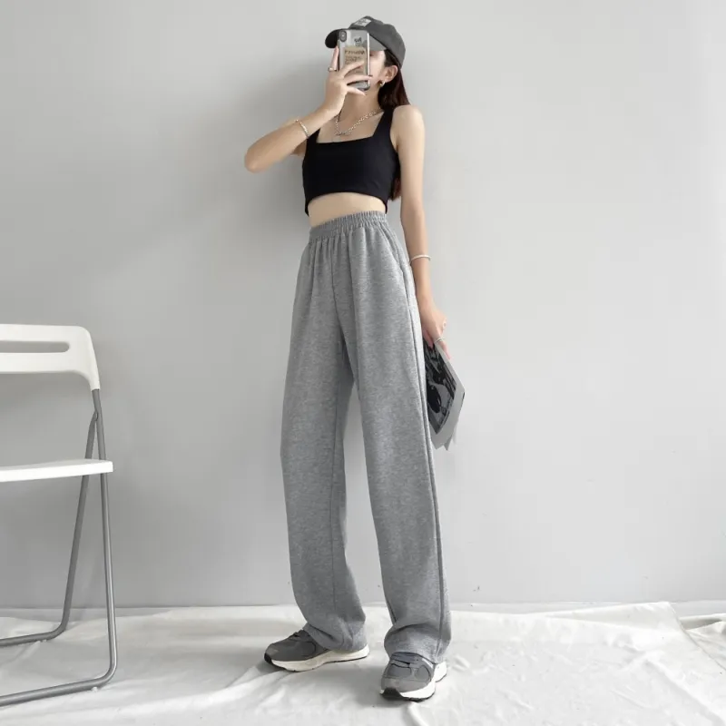 Loose Casual Straight-leg All-match Pant - Gray