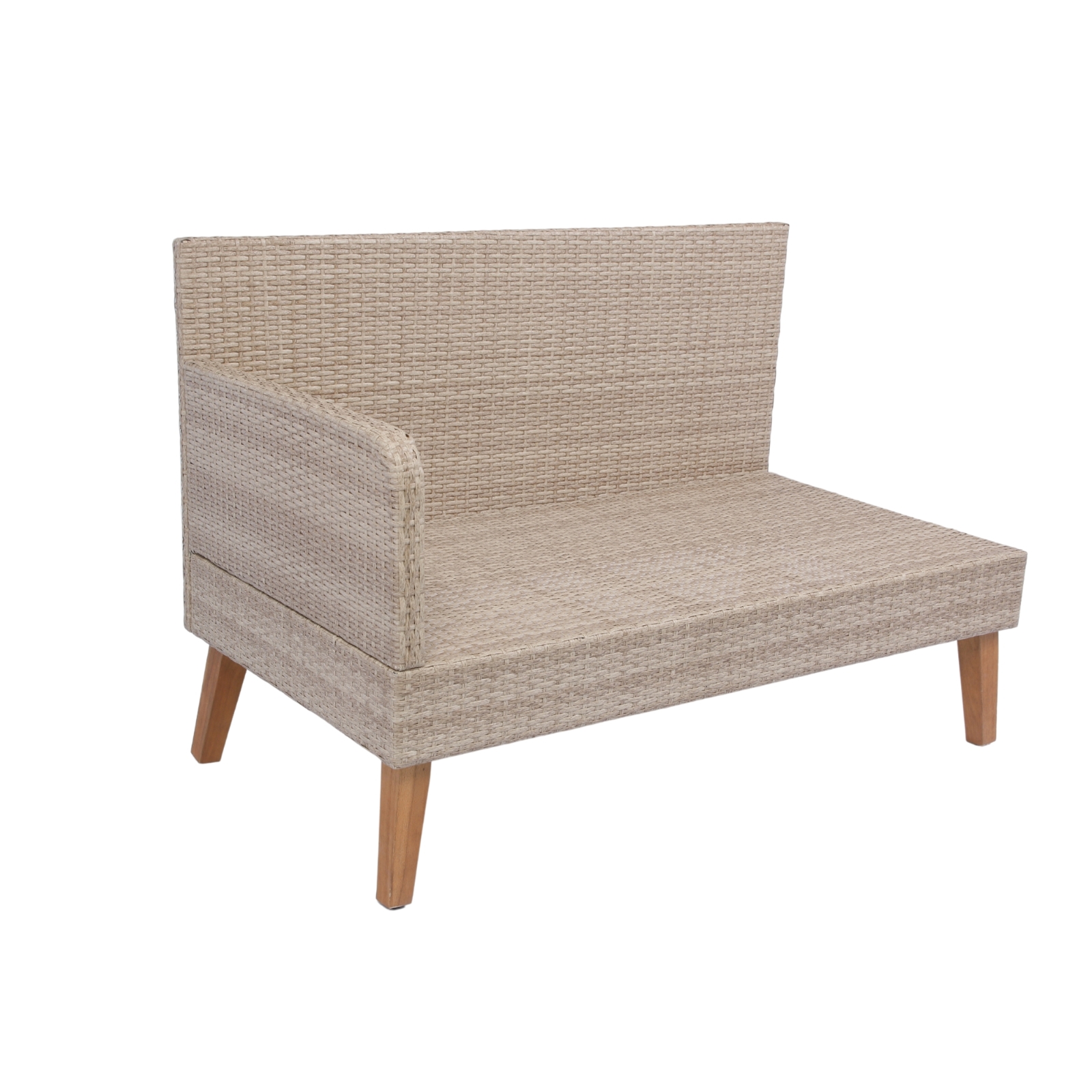 3pc Patio Sectional Wicker Rattan Sofa Set - Natur