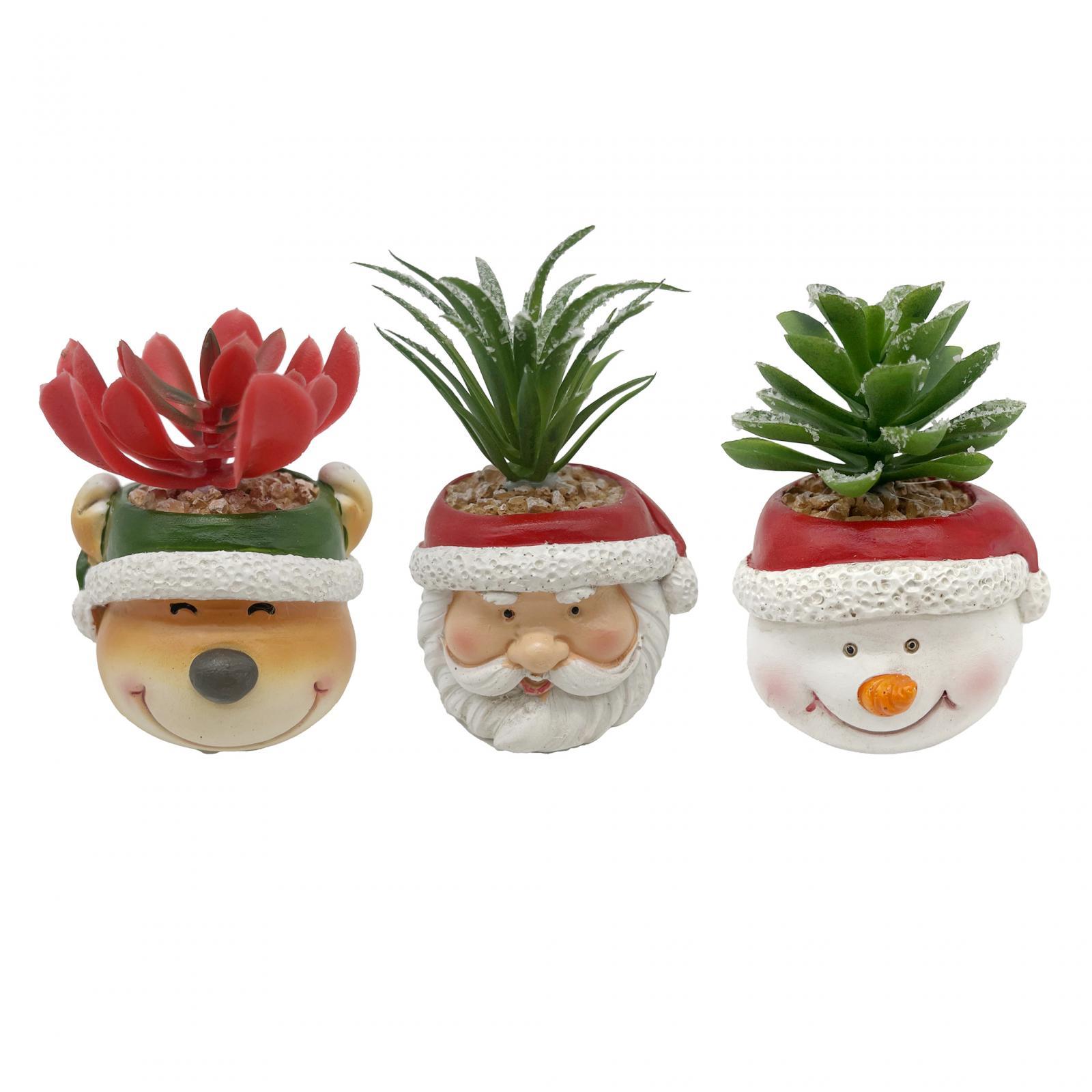 Title 3, Christmas Simulation Succulent Plant Pot Resin ...