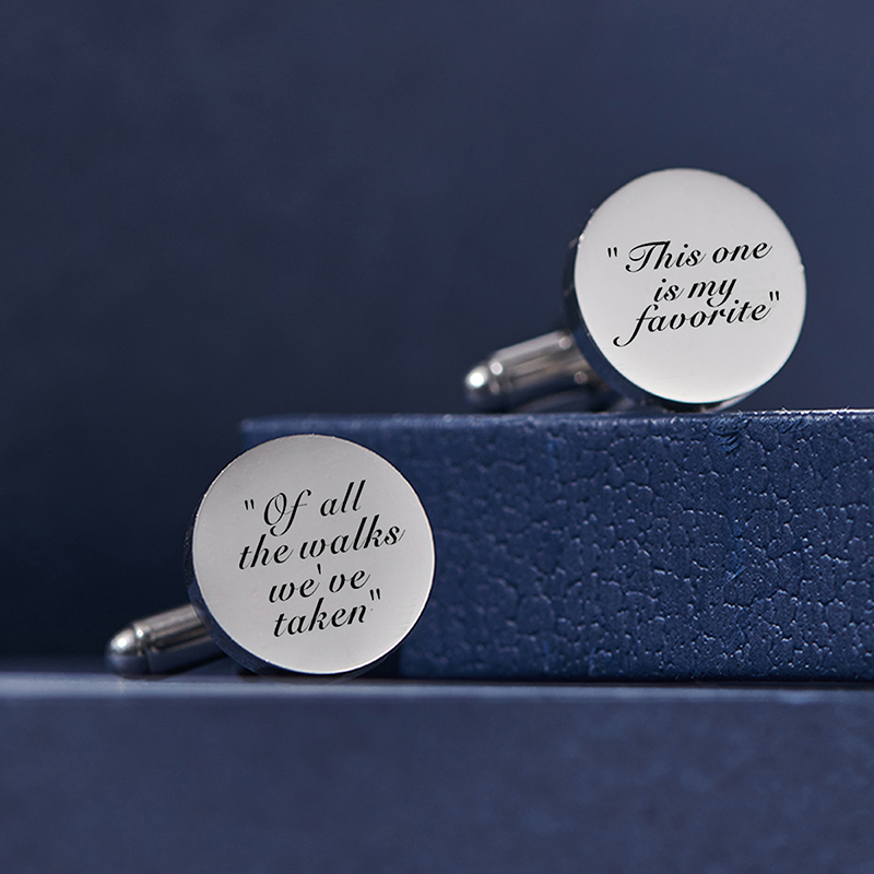 High Quality Custom Name Date Stainless Steel Cufflinks Personalized Metal Cuff Links For Men Wedding Jewelry — foto 2