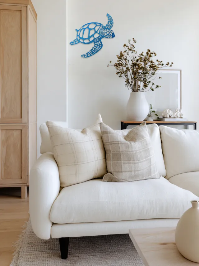Rustic Sea Turtle Wall Decor Plaque Vintage Coastal Style For Beach, Farmhouse Look At The Picture - Shop at LoveMi