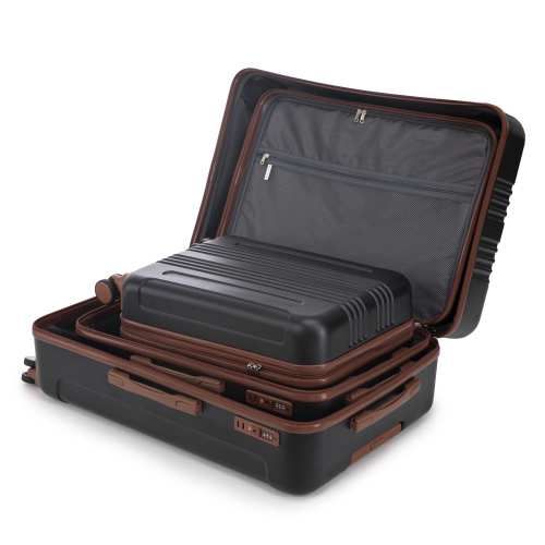 20   24  28  3 Pcs Set In ABS Spinner Wheel Luggage, Carry On Suitcase, Matching Color, TSA Combination Lock
