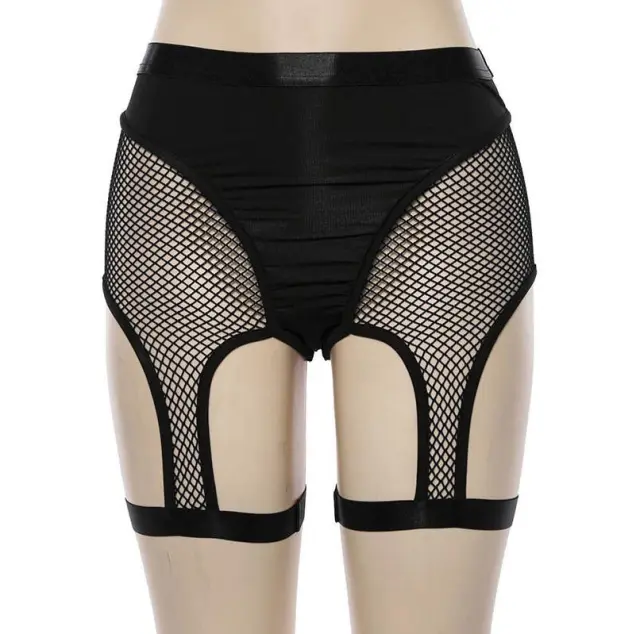 Trendy Hollow Fishnet Stitching Temptation Panties Black - Shop at LoveMi