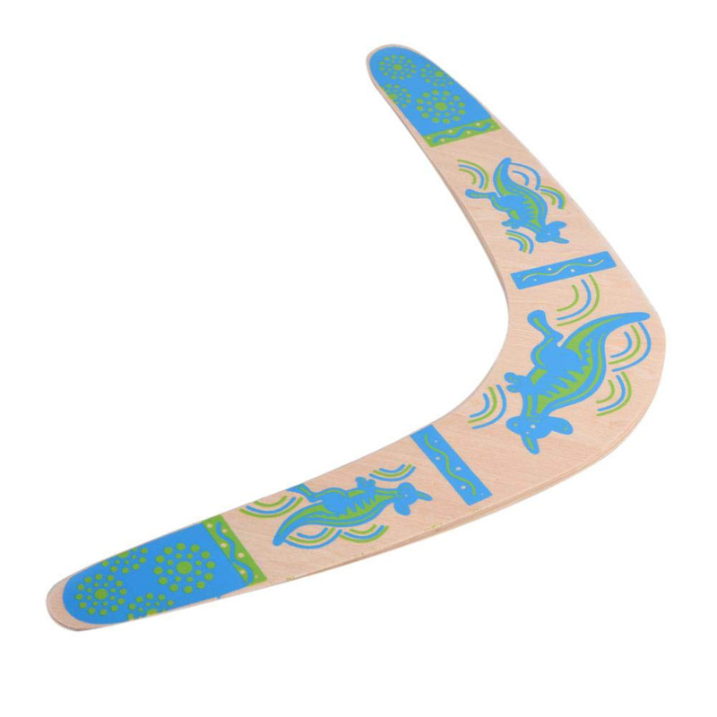 Title 2, Wooden curved V-shaped boomerang toy ruler. Des...