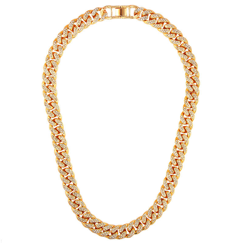 Geometric Alloy Crystal Cuban Chain Hip Hop Gold
