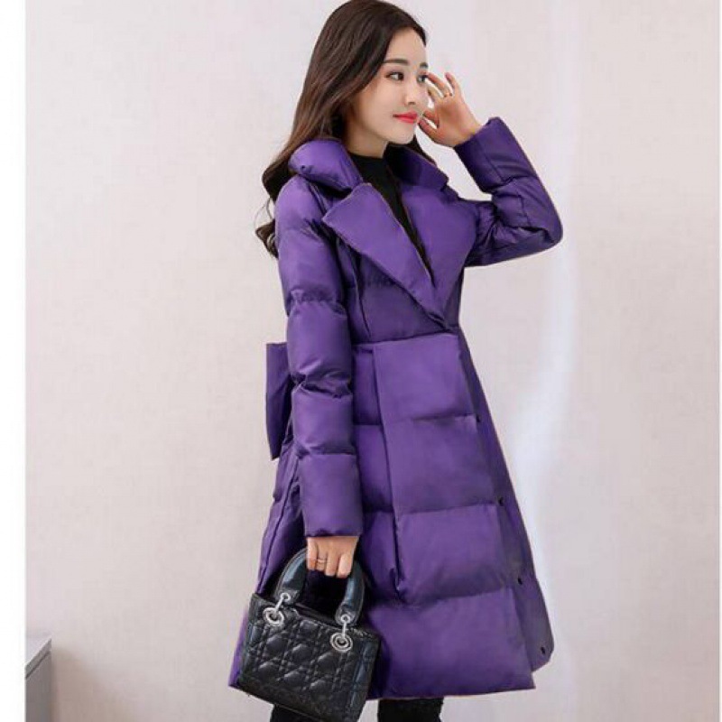 All-match Bow-knot Down Cotton Quilted Jacket Thickened Tide