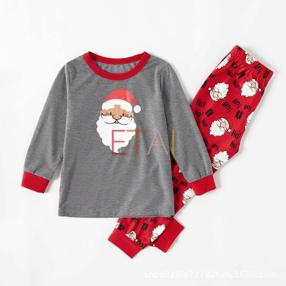 Christmas Printed Parent child Long Sleeve Pajama Set Photo Color - Shop at LoveMi