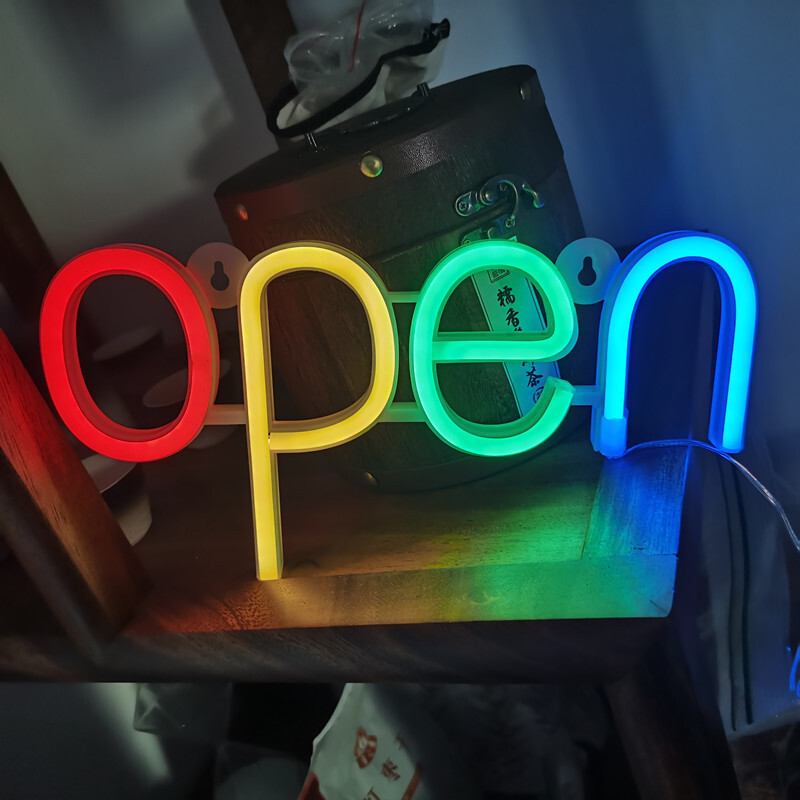 Large Bright LED OPEN WELCOME Shop Sign Neon Hang Display