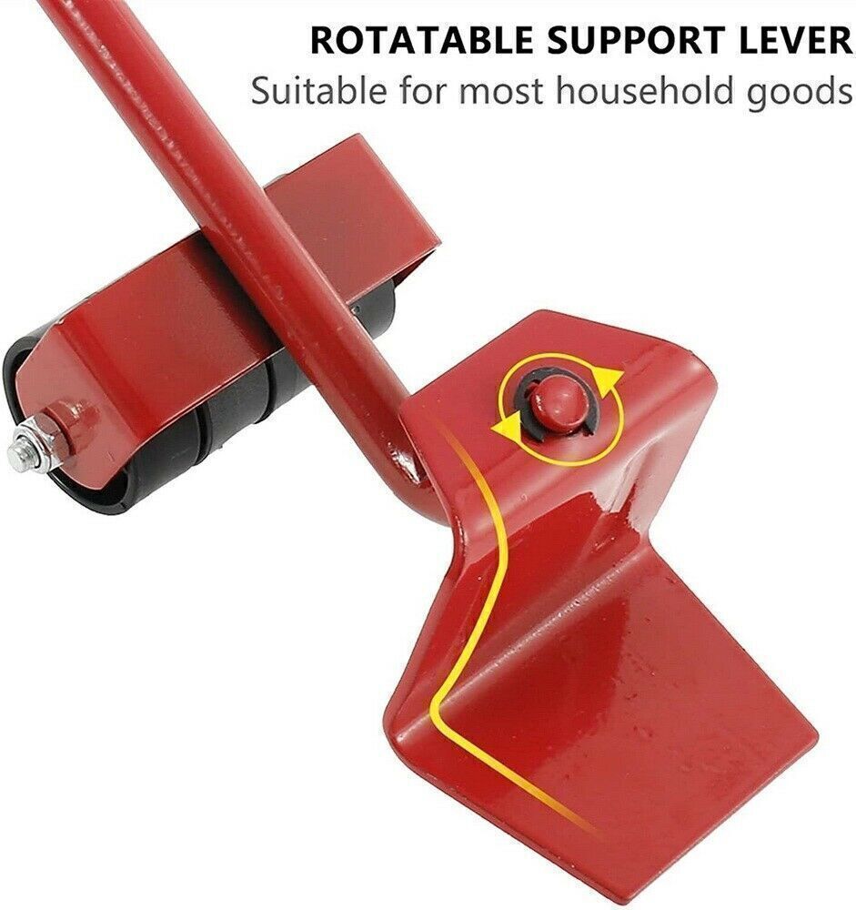 5 PCS Heavy Duty Furniture Shifter Lifter Set Wheel Moving Removal Slider Moving 10