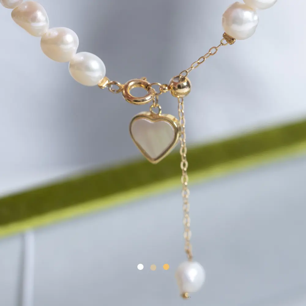 Freshwater Pearl Bracelet Love Shell Pull Design Adjustable