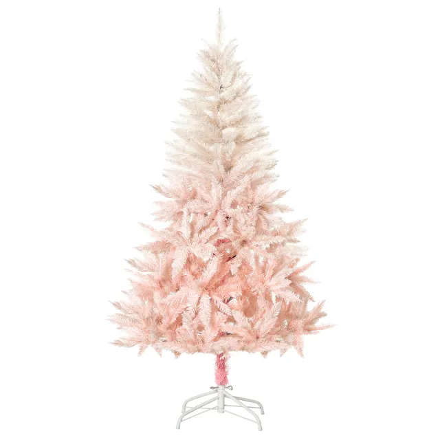 7ft Pencil Christmas Tree, Artificial Christmas Tree For Holiday Home Decoration With Metal Stand Automatic Open Pink - Shop at LoveMi