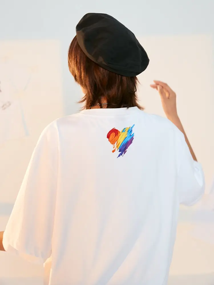 Clown Oil Painting Graffiti Rainbow Love Short-sleeved T-shirt