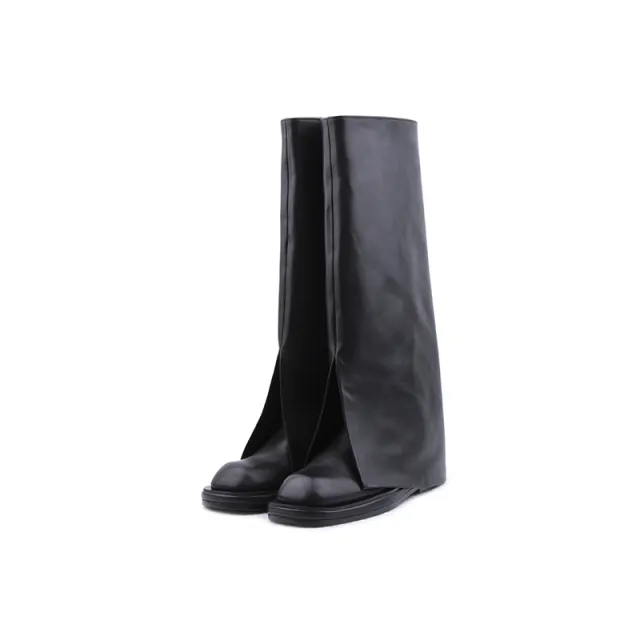 Round toed Trousers Boots Fried Street But Knee Tan - Shop at LoveMi