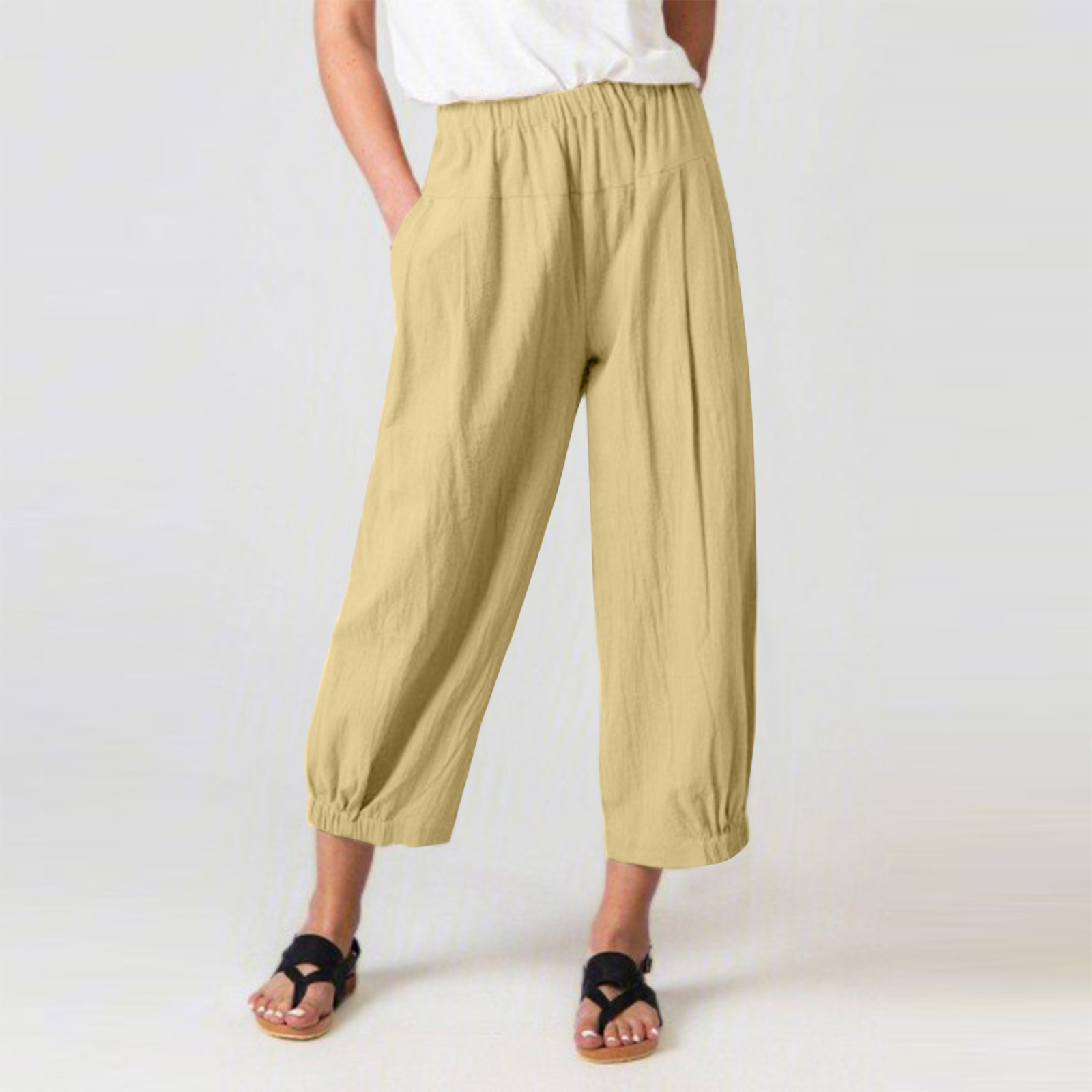 Title 5, Loose Harlan Pants High Waist Cotton And Linen ...