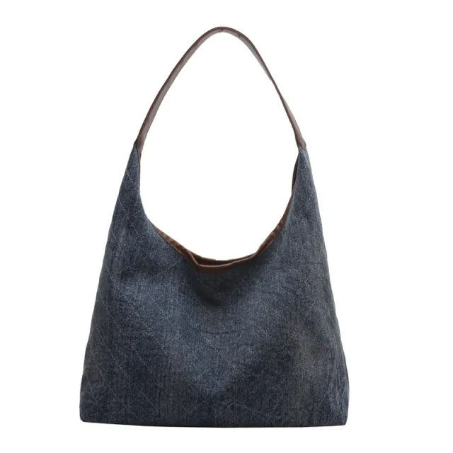 Denim Canvas Bucket Bag Fashion Large Capacity Shoulder Bags For Women Tote Handbag Female Shopping Bags Blue - Shop at LoveMi