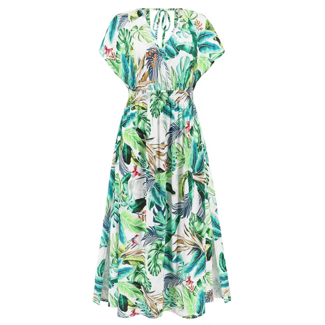 Fashionable Bat Sleeves V Neck Strap Dress Lq585Bailv - Shop at LoveMi