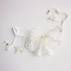 Cat Dog Lace Saliva Bow Jewelry - Beige Yarn - View 1