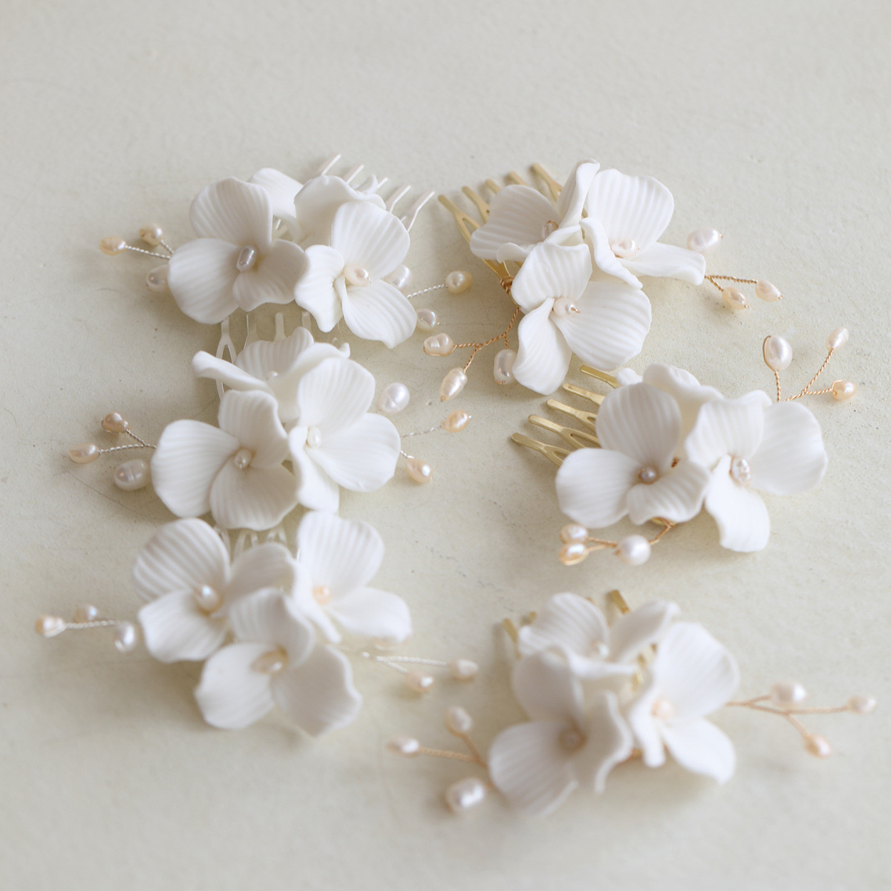 Ceramic Large Flower White Bridal Headdress — foto 6