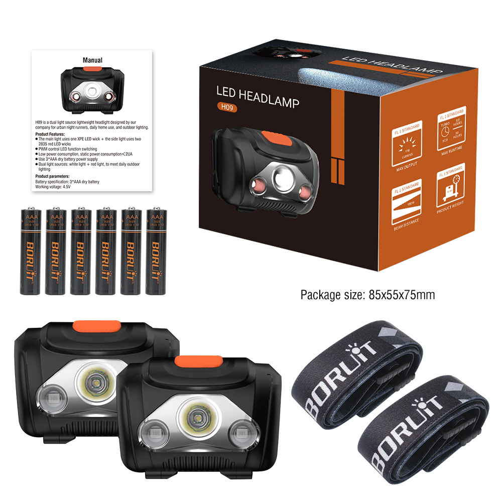 LED Head Torch Headlamp Lamp RedWhite Light Headlight