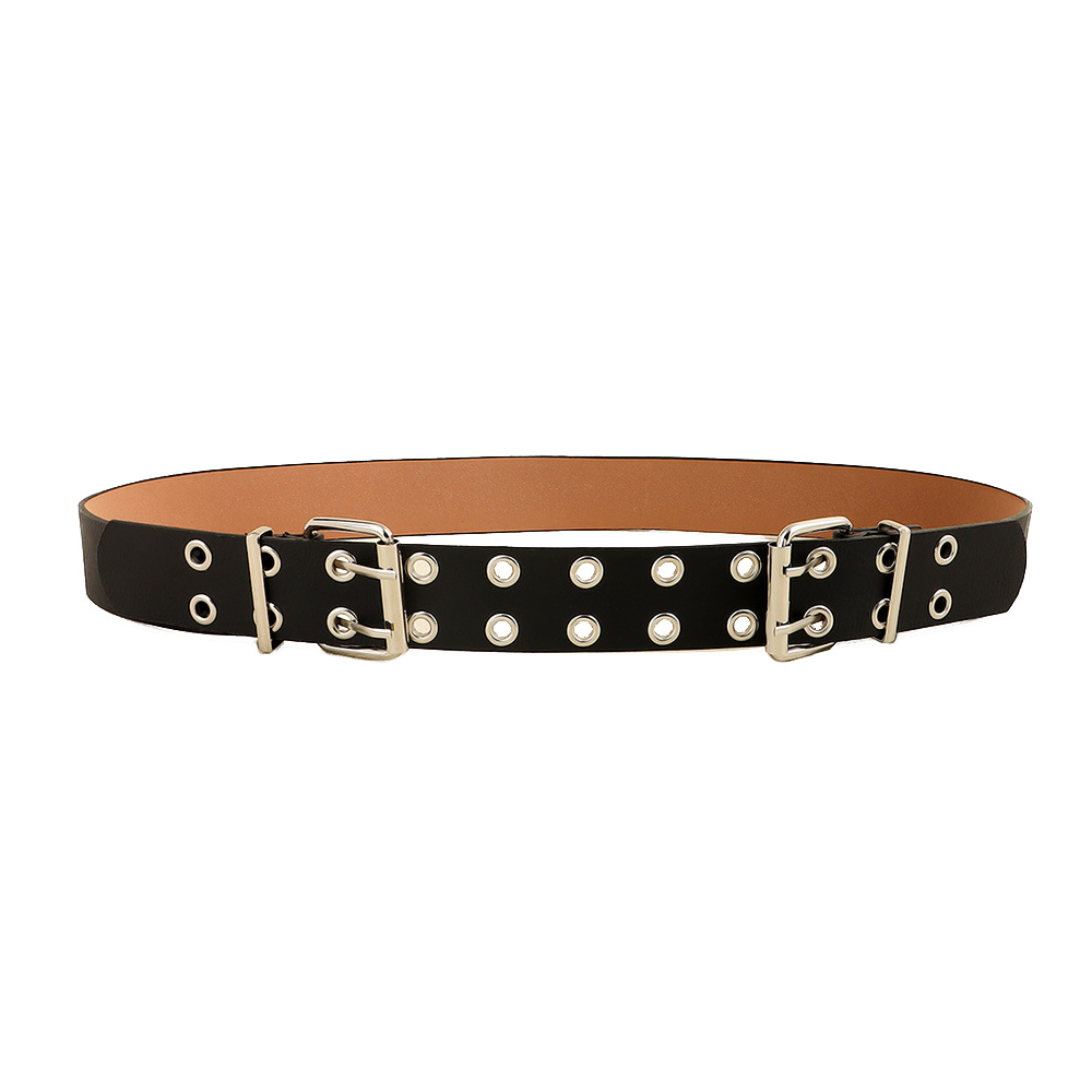 Double Buckle Fashion New Rivets Women's Belt