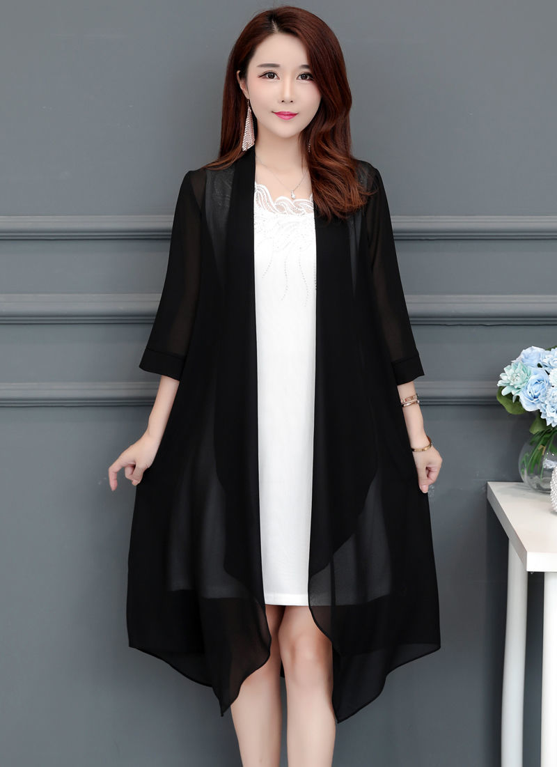 Title 4, Summer Chiffon Shirt Mid-length Ultra-thin Coat