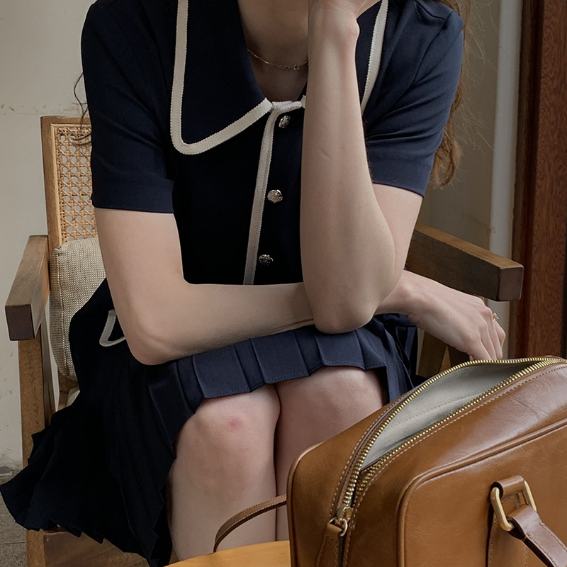A-Line Polo Collar Short Dress, picture 3 of 5