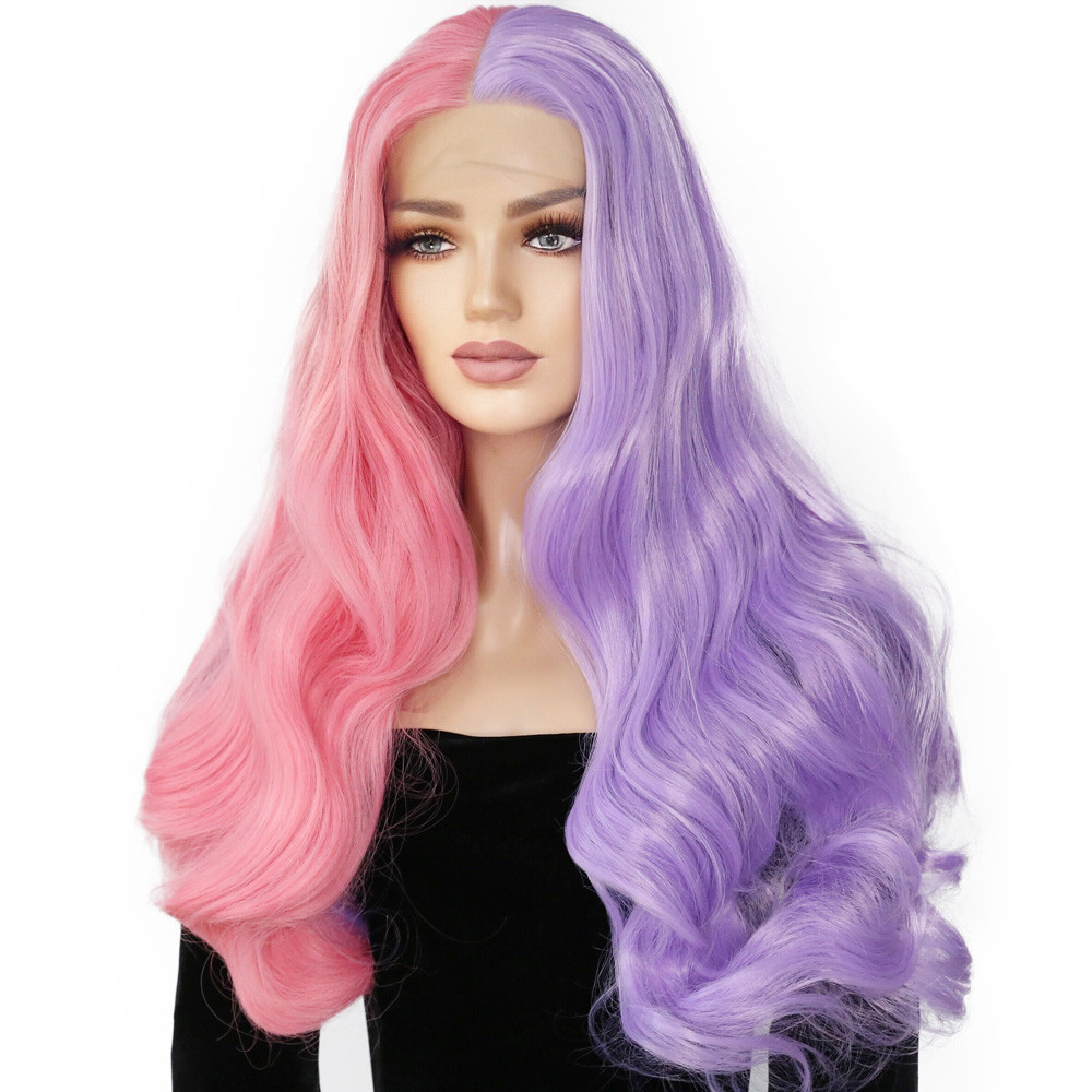 Ladies Two-tone Long Curly Hair Lace Wig — foto 4