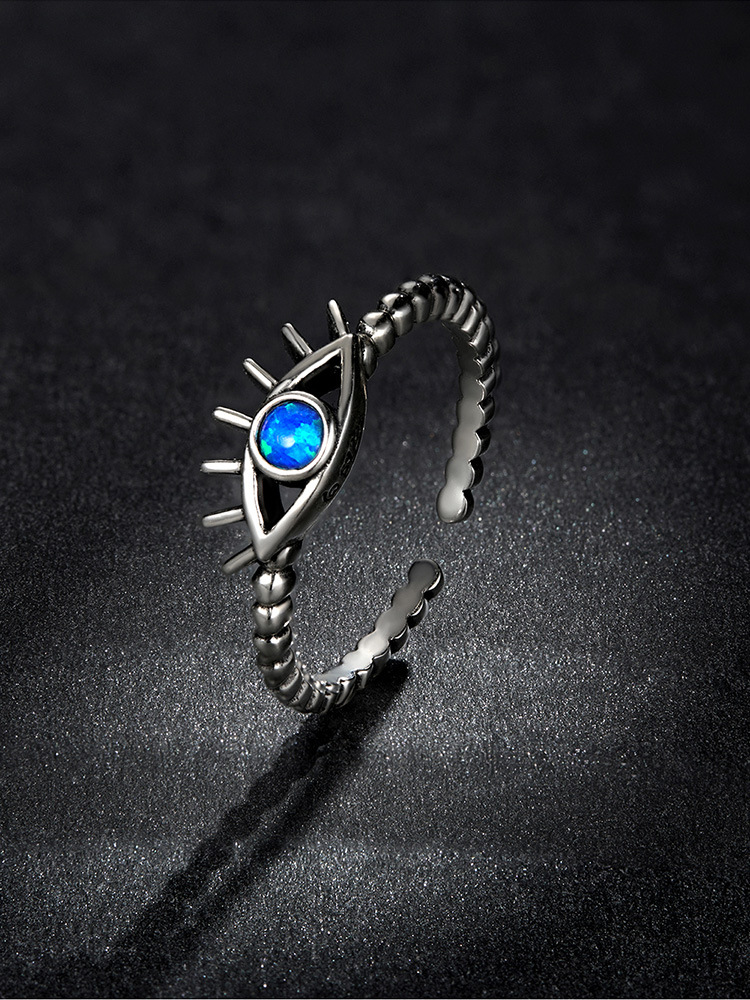 Devil's Eye Peas Ring Sterling Silver Premium Sense