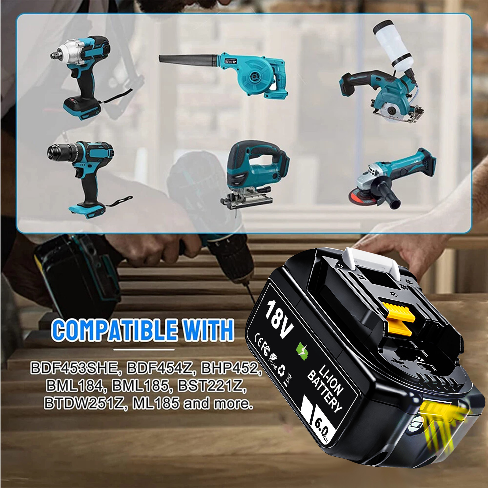 2Pack Battery For  18V 6.0AH Li-Ion BL1830 BL1850 BL1840 BL1860B LXT Tool