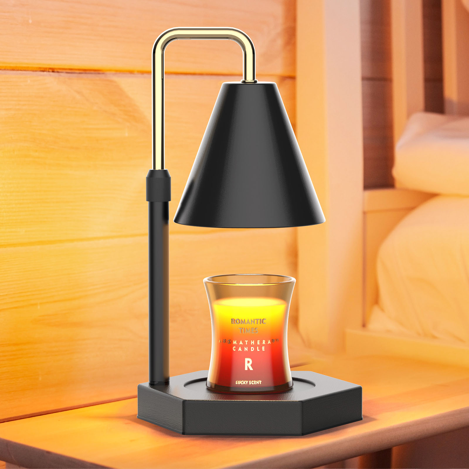 Electric Candle Warmer with Timer and Dimmable Settings. Brightness & Height Adjustment: Our candle warmer has the function of adjusting the light, 4 kinds of light brightness, can meet your different needs, the brighter the light, the faster the candle m