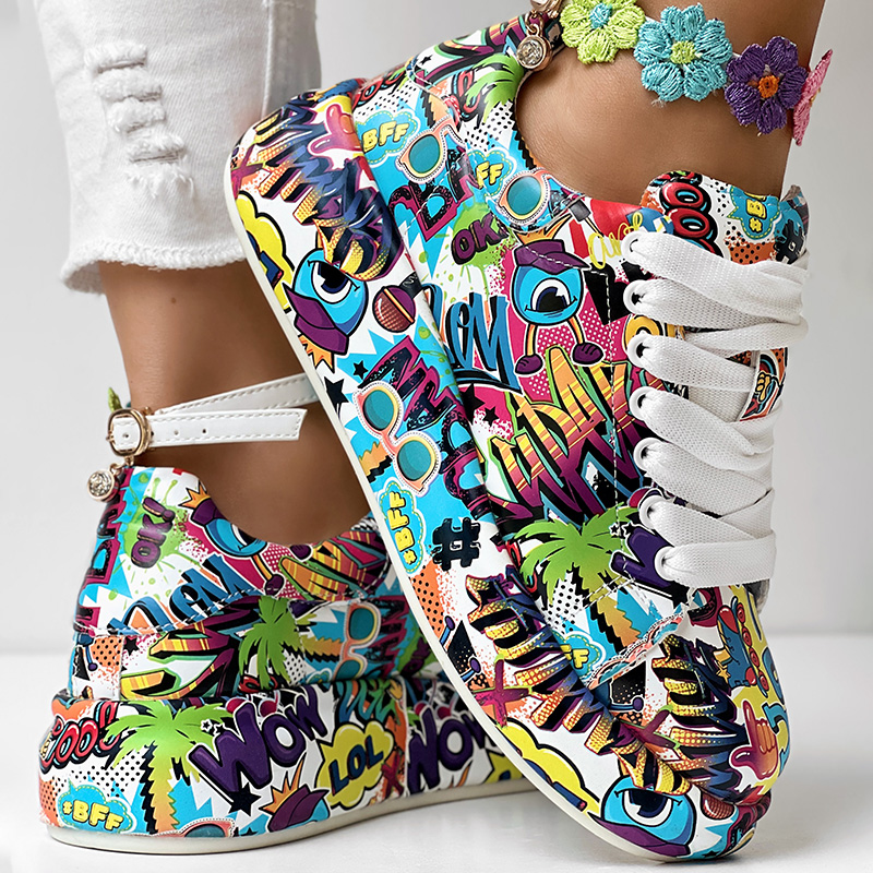 thick-sole lace-up sneakers
