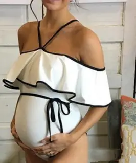 Maternity One-Piece Beach Swimsuit