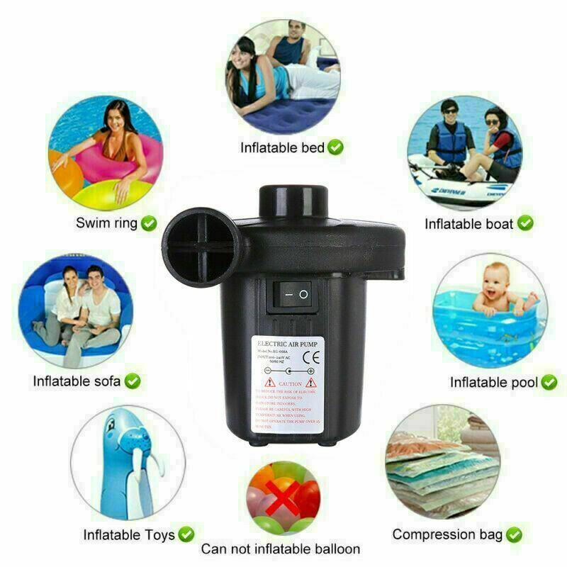 ELECTRIC AIR PUMP INFLATOR FOR INFLATABLES CAMPING BED MATTRESS SWIMMING POOL — foto 5
