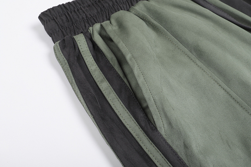 Drawstring Drop Panel Contrast Color Casual Straight Loose Trousers