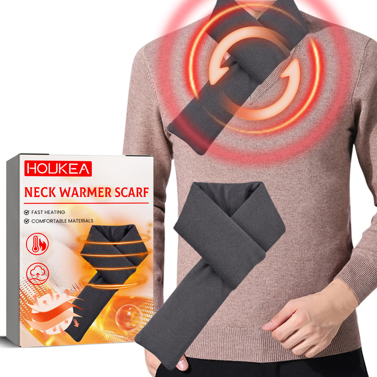 Heating Scarf Winter Neck Protection Hot Compress Neck Cover Cold And Frost Protection Warm Heating Scarf To Warm The Baby - Image 2