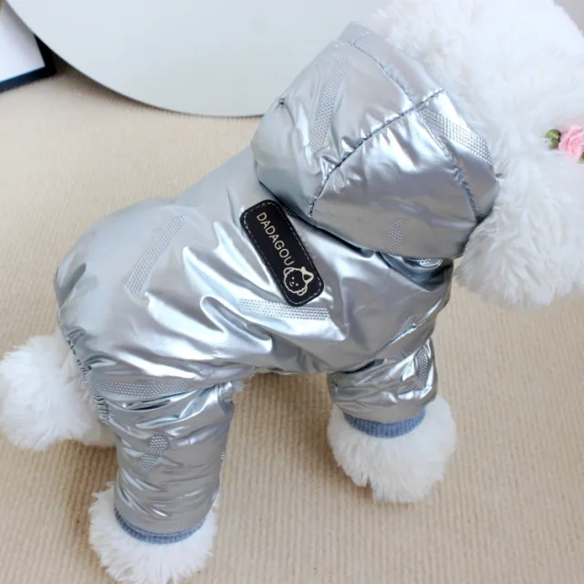 Puppy Padded Warm Winter Four legged Cotton Coat White - Shop at LoveMi