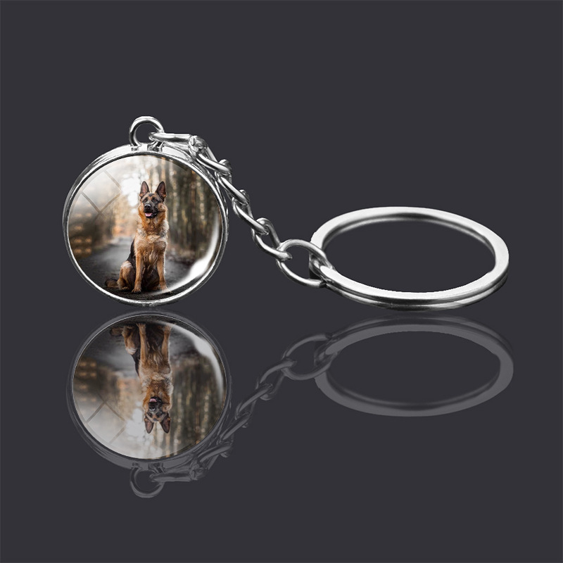 Animal Double Sided Glass Ball Keychain Ornament Dog - Shop at LoveMi