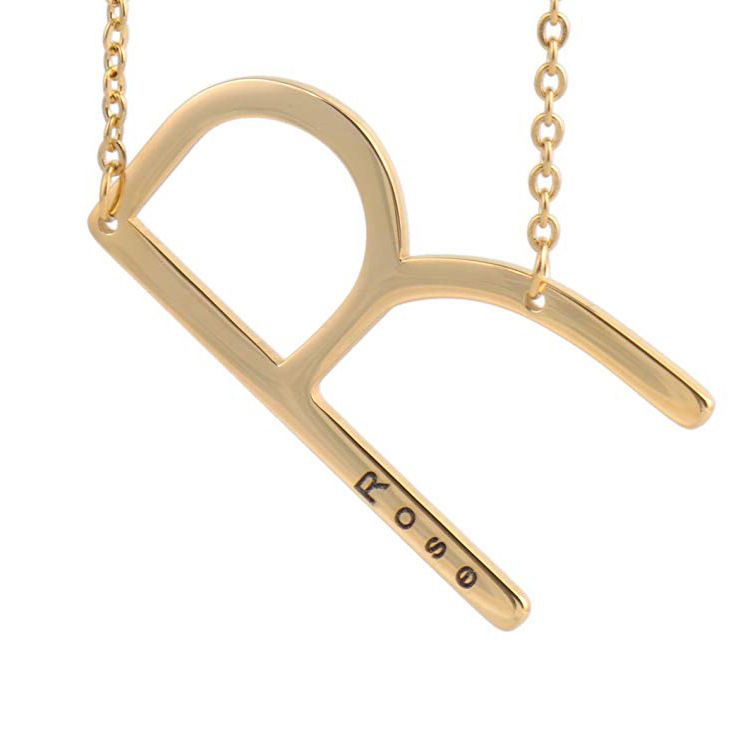 26 English Letter Pendant European Titanium Steel Necklace