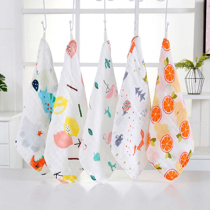 Baby Handkerchief Cute Cartoon Pattern Cotton Soft Baby Towel