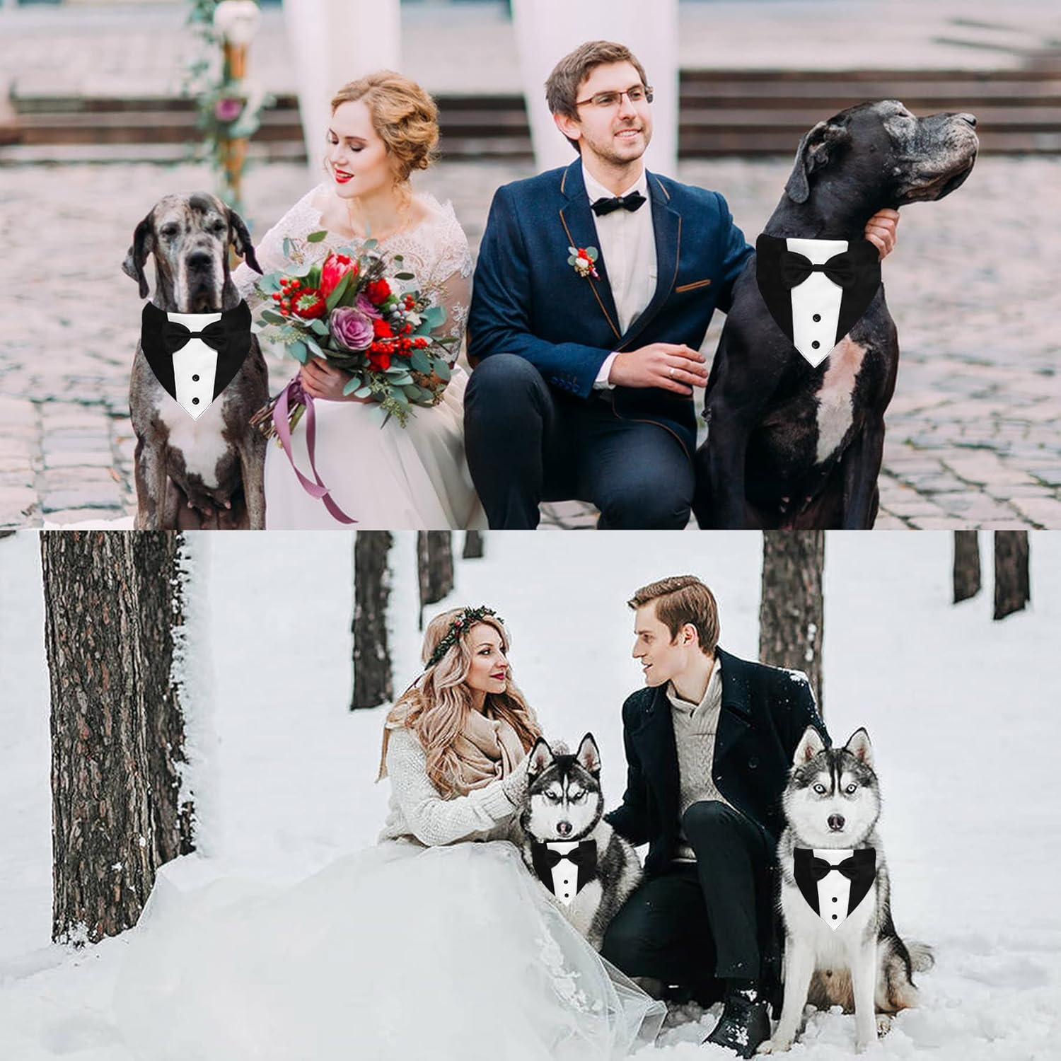 Costume de smoking pour chien, collier bandana de mariage avec nœud papillon – Image 4