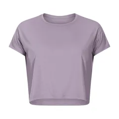 Fashion Loose Simple Yoga Short Sleeve - Lead Pink - View 1