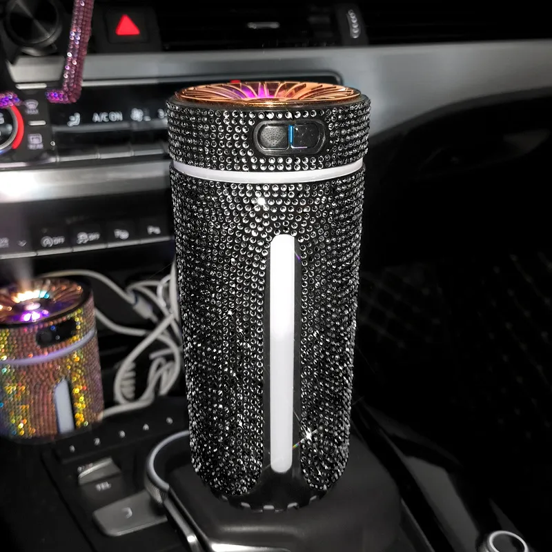 Luxury Diamond Car Humidifier LED Light Car Diffuser Auto Air Purifier Aromatherapy Diffuser Air Freshener Car Accessories For Woman – image 9
