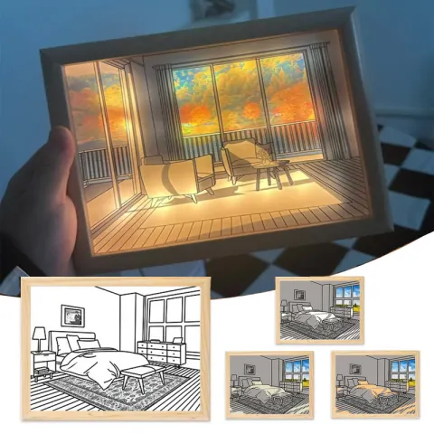 Illuminated Picture LED Decorative Light Painting Bedside Style Creative