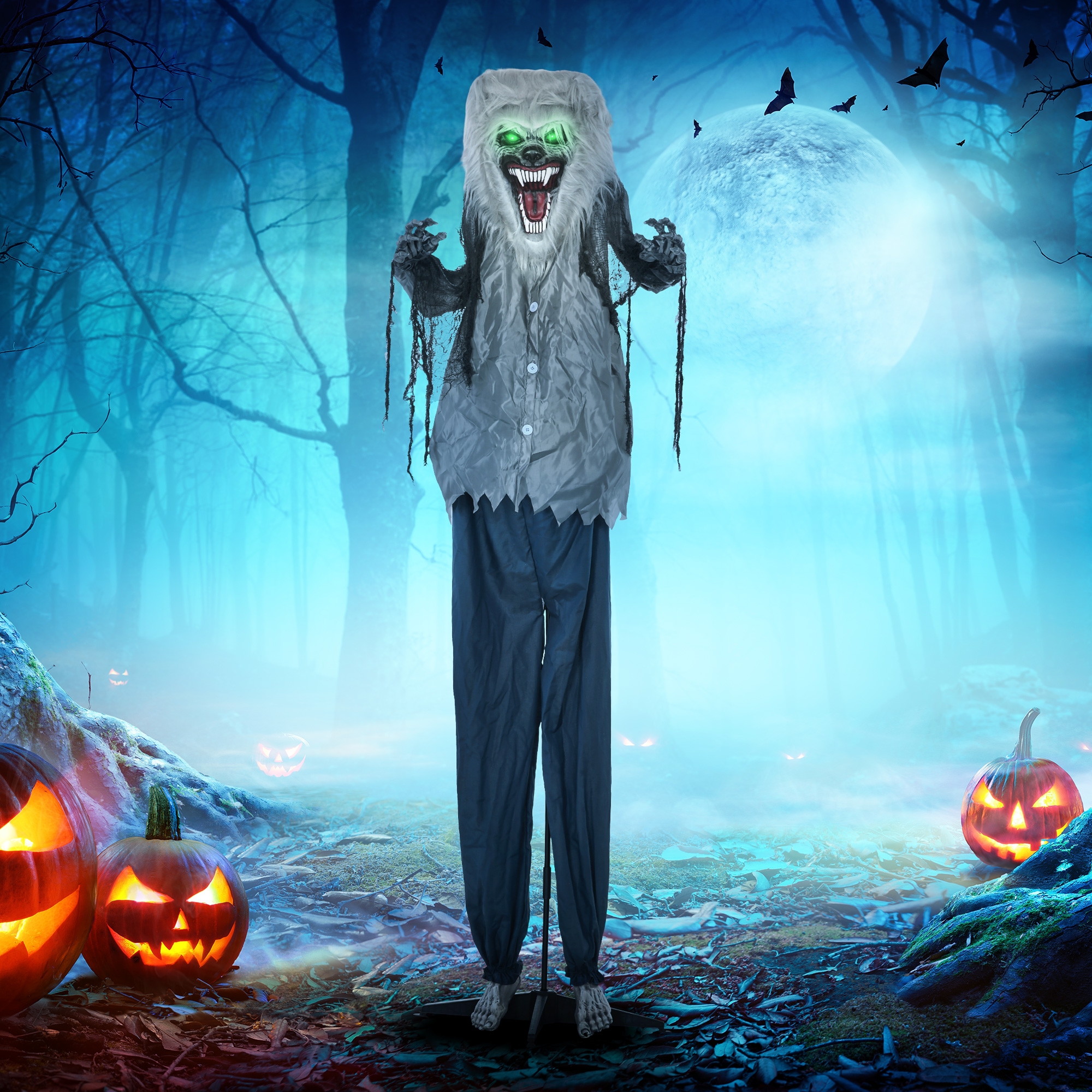 68 skeleton werewolf halloween electronic animation doll,