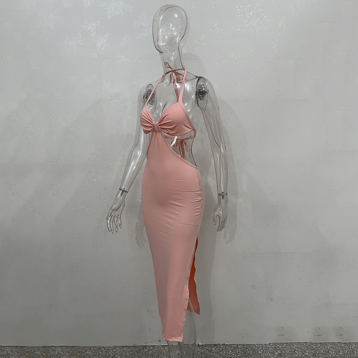 Halter Backless Slit Sexy Women's Dress