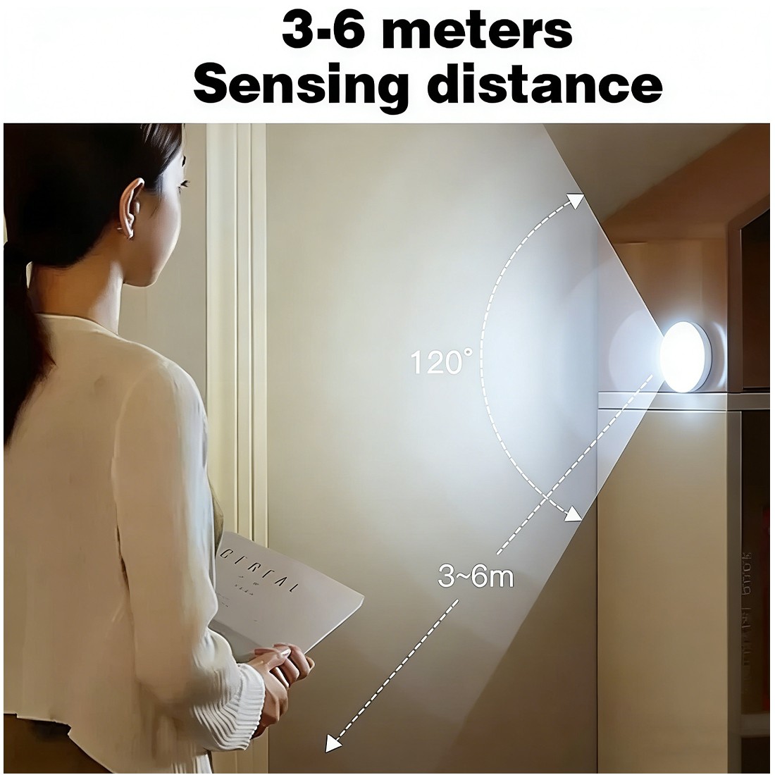Sensor Light LED Motion PIR USB Rechargeable Portable Cabinet Stair Night Lamp