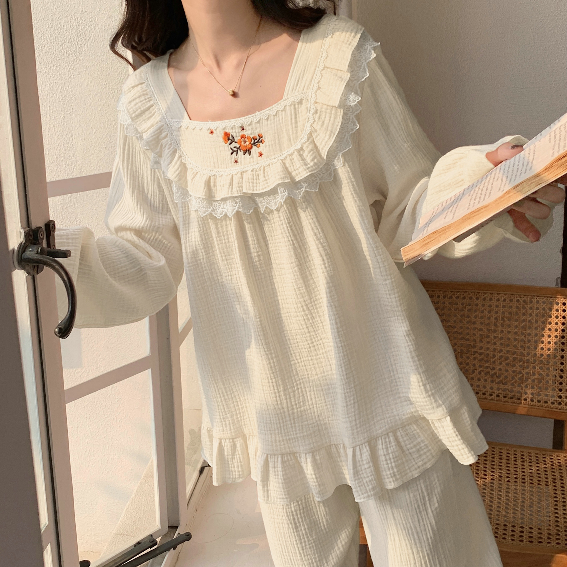 Title 1, Japanese Pastoral Long-sleeved Pajamas Women